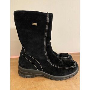 Rieker Tek size 36 (5-5.5) boots black suede wool lined winter